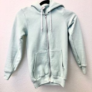 American Apparel mint green zip hoodie